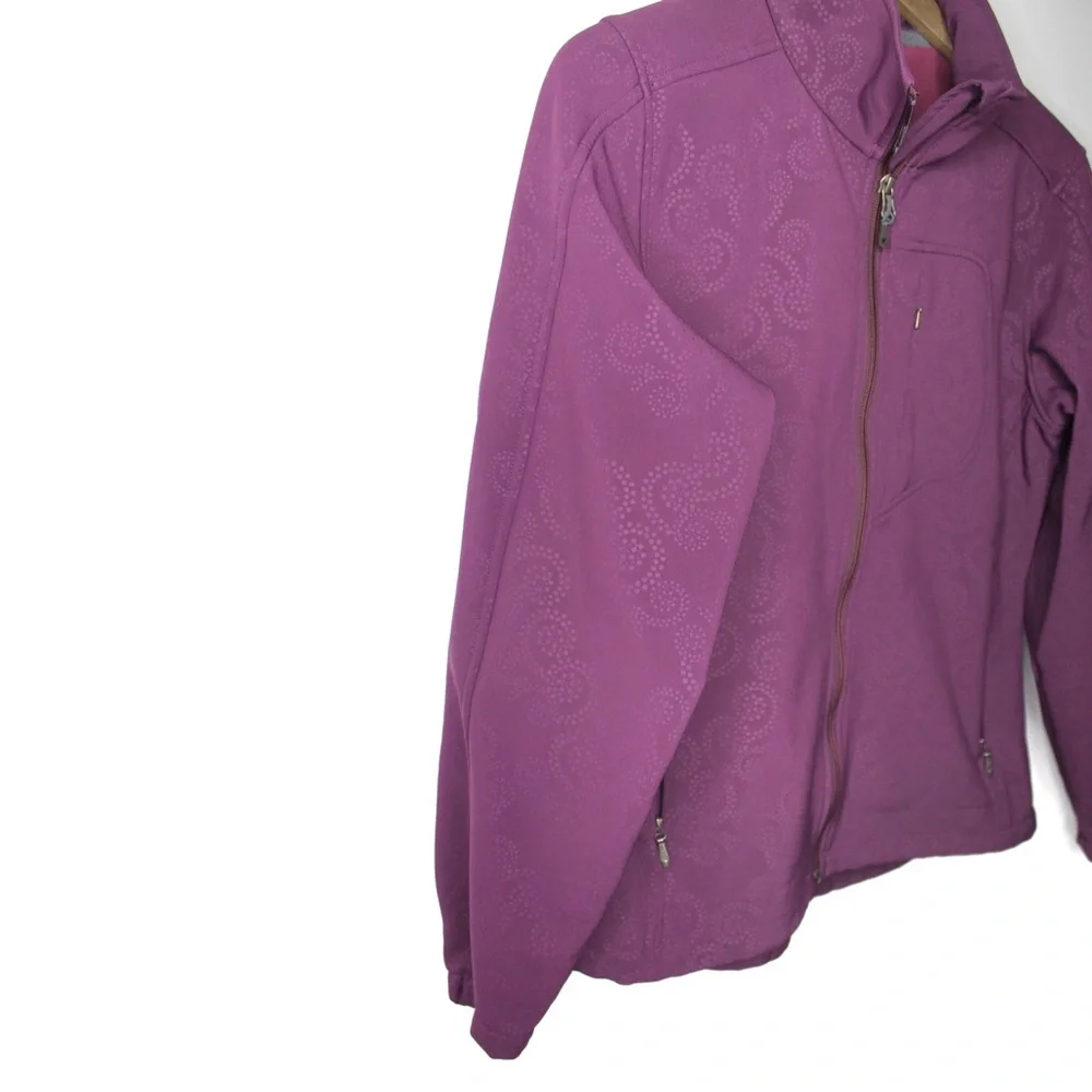 Woolrich Purple Printed Full Zip Up Lightweight Jacket Medium Preowned - Picture 2 of 7